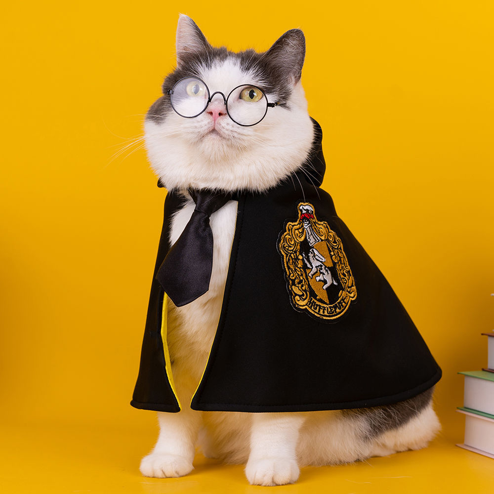 Pet Cloak Embroidered Cloak Cat Shaped Up Costume Harry Potter Wizardry Academy Style Teddy Bears Dog Clothes — image 2