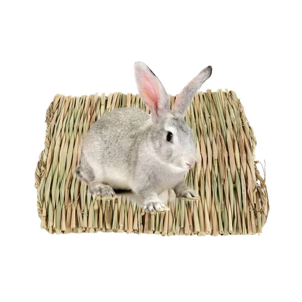 Household Woven Pet Accessories for Small Animal Bunny Hamster Sleeping Bed Grass Mat Pet Cage Pad Rabbit Grass Chew Mat — image 5