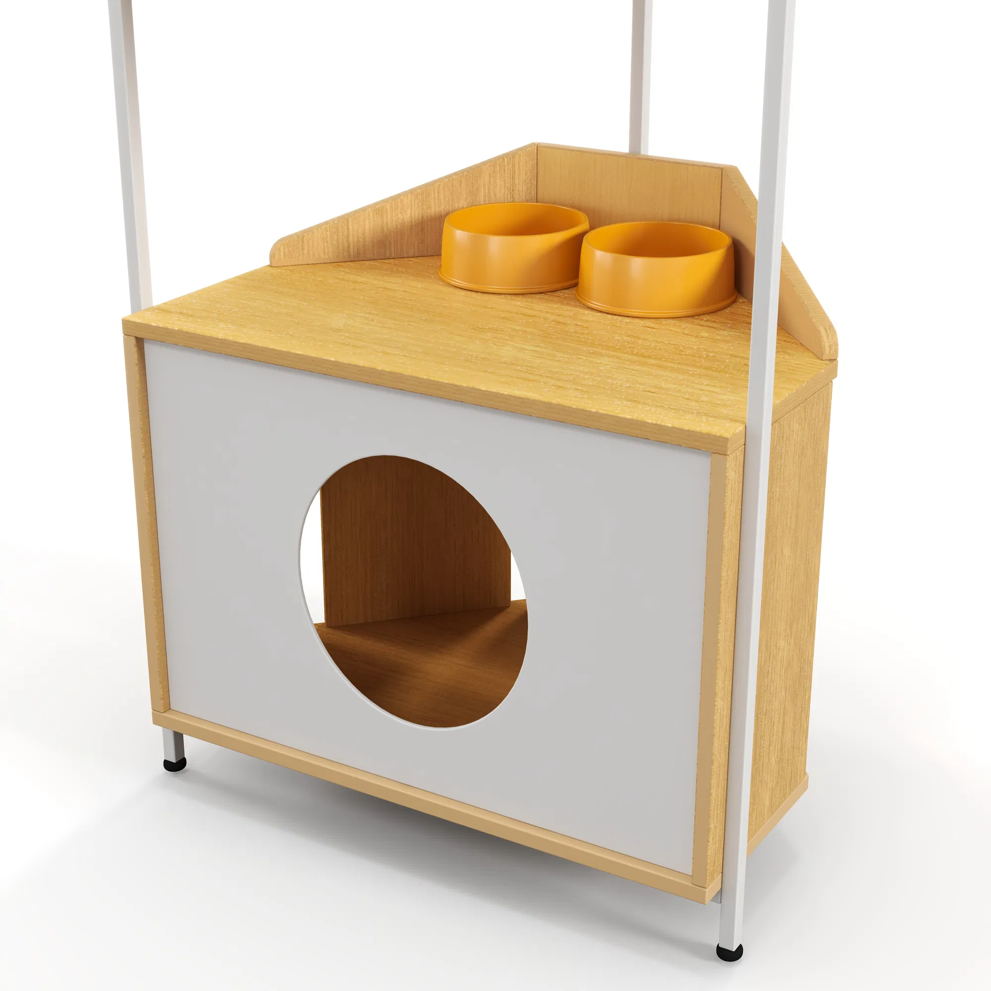 Corner Cat Tower, Cat Tree with Scratching Post, Cat Condo with Feeding Station and Climbing Platforms, Pet Furniture for Indoor Cats — image 15