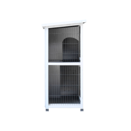 Rabbit Hutch Outdoor, 2-Story Rabbit Cage Indoor With Run, Bunny Cage With 2 Removable No-Leak Trays, Pet Cages With Non-Slip Ramp, Waterproof Roof, Fence, For Small Animals — image 4