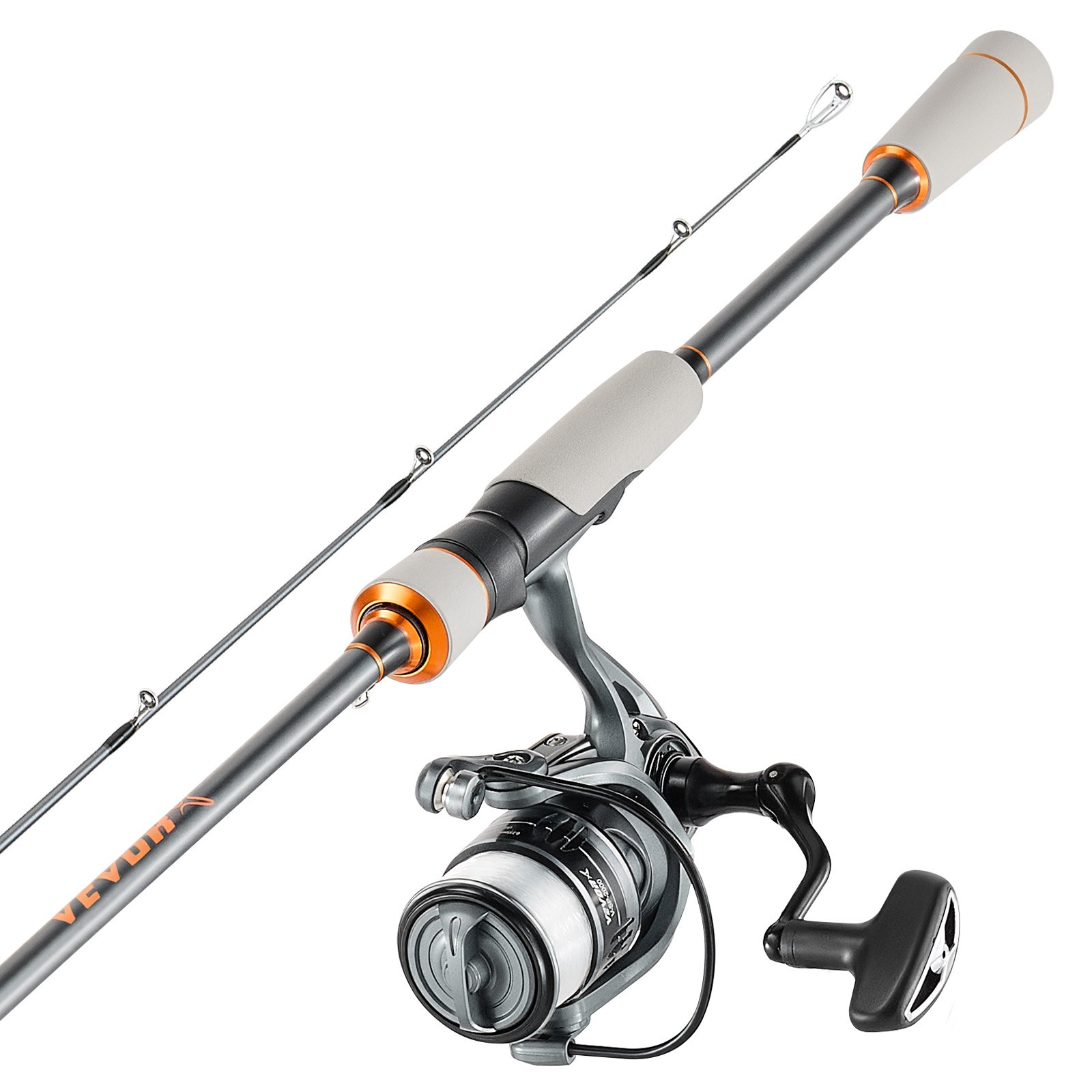 Rod And Fishing Reel Combo, IM6 Fiberglass & Carbon Fiber Spinning Rod And Reel Combo, Bass Fishing Pole With 6.5 Ft Two-Piece Rods, 6+1 Ball Bearings, Stainless Steel Guides With Ceramic Rings — image 1