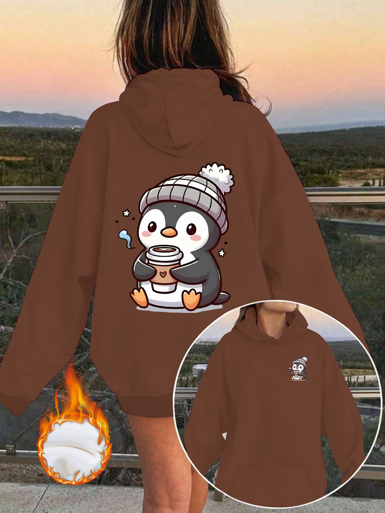 Goose print comfortable hoodie — image 11