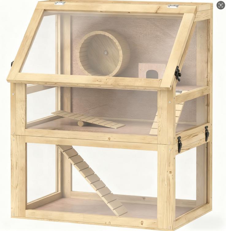 Jaula de Madera para Hámster de 3 Niveles — imagen 3