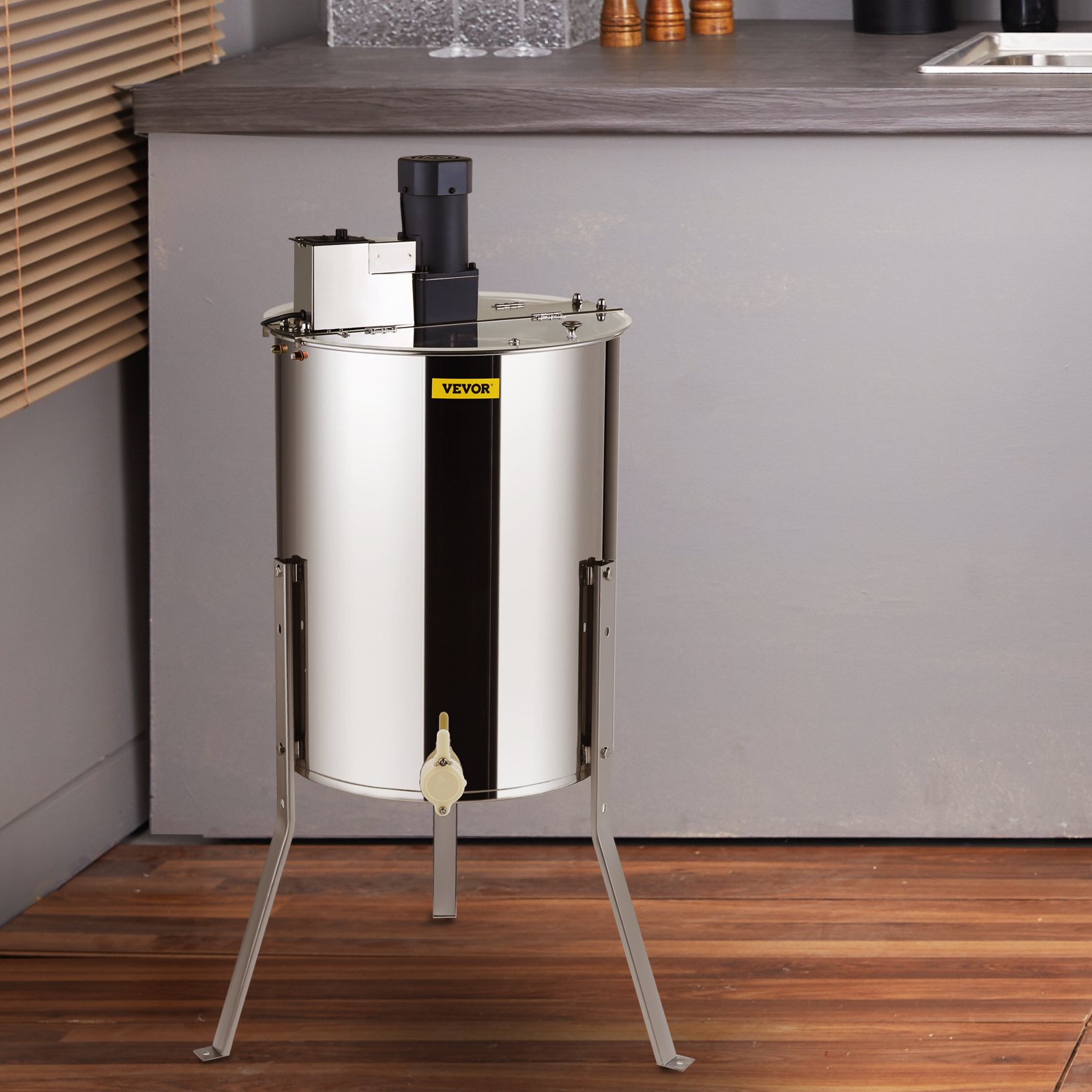 VEVOR Electric Honey Extractor, Frames Honey Spinner Extractor, Stainless Steel Beekeeping Extraction, Apiary Centrifuge Equipment With Height Adjustable Stand, Honeycomb Drum Spinner With Lid — image 3