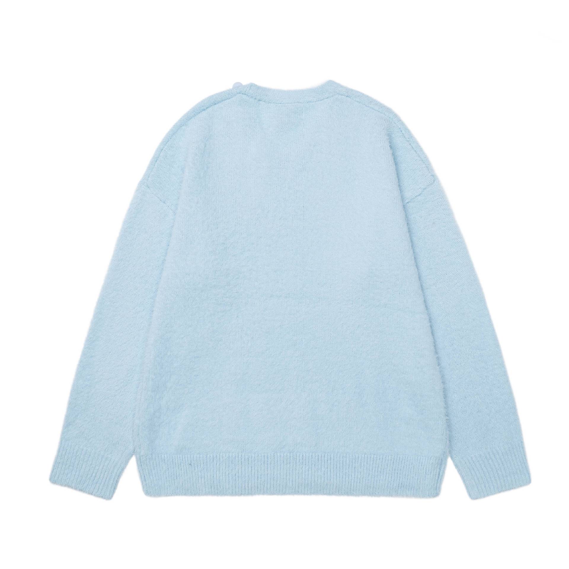 Simple pen cat embroidery sweater — image 3