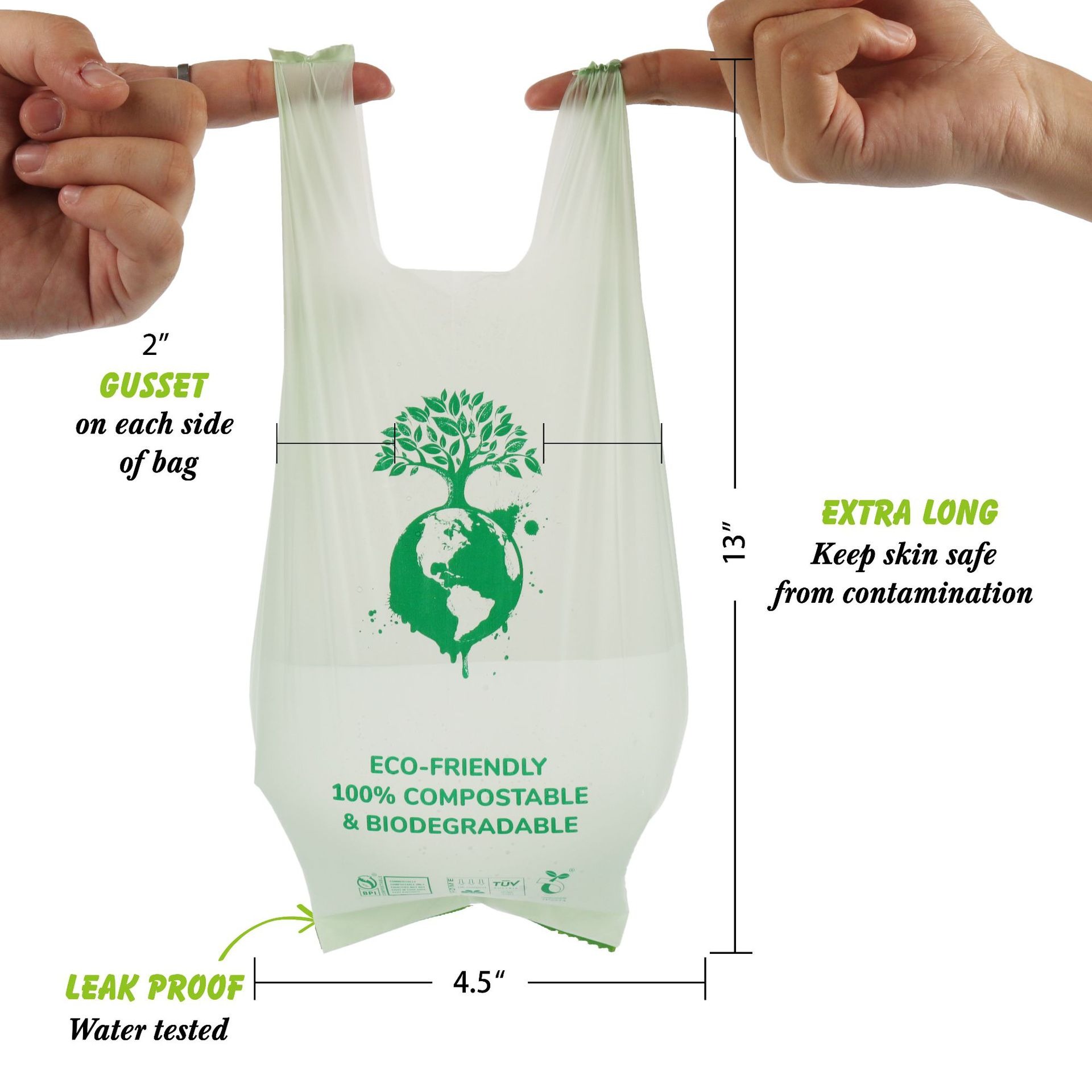 Bolsa de limpieza para mascotas biodegradable hecha de maíz PLA PBAT rollo reutilizable — imagen 8