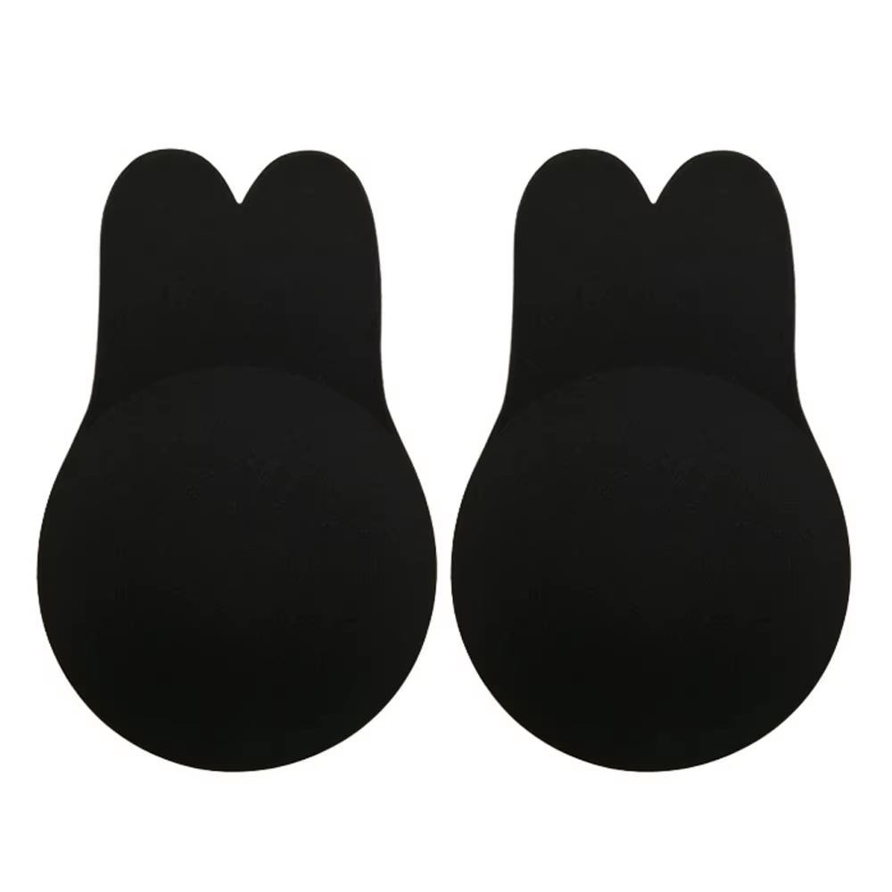 Black(Suits For A/B Cup)Invisible Bra Adhesive Strapless Bra Push Up Backless Sticky Bra Lift Nippleless Covers Rabbit Bra Breast Pasties — image 1