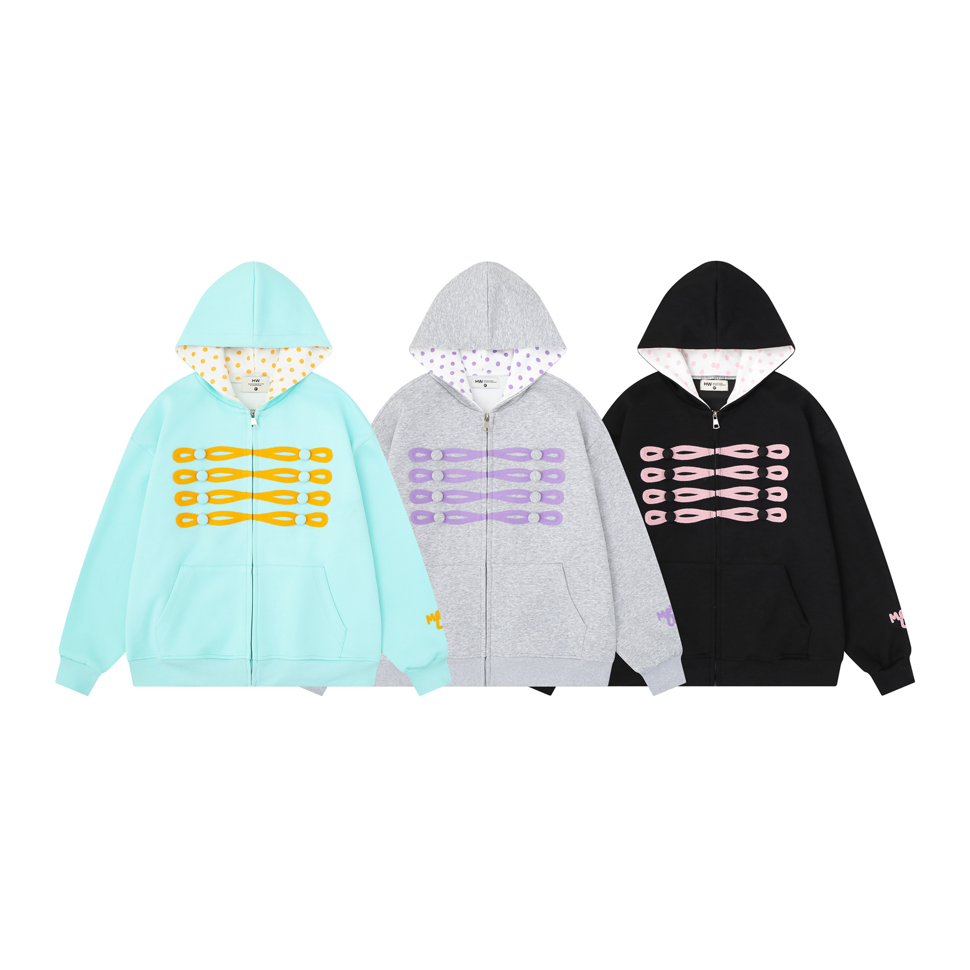 Women's Tie-Dye Hooded Cardigan with Cartoon Kitten Embroidery, Loose Fit Open Front — image 5