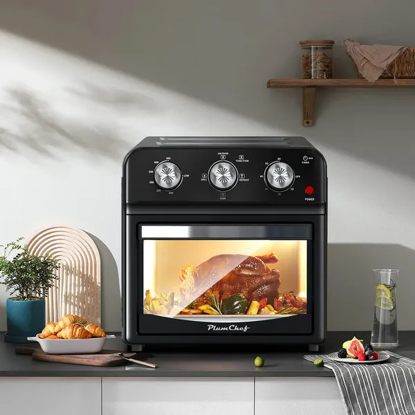 Freidora de Aire de 12 Litros con Cocción Multifunción Avanzada – Parrilla, Freír al Aire, Descongelar, Hornear, Preajustes para Papas Fritas, Pizza, Pollo, Pescado y Tostadas, Horno con Control de Doble Perilla — imagen 4
