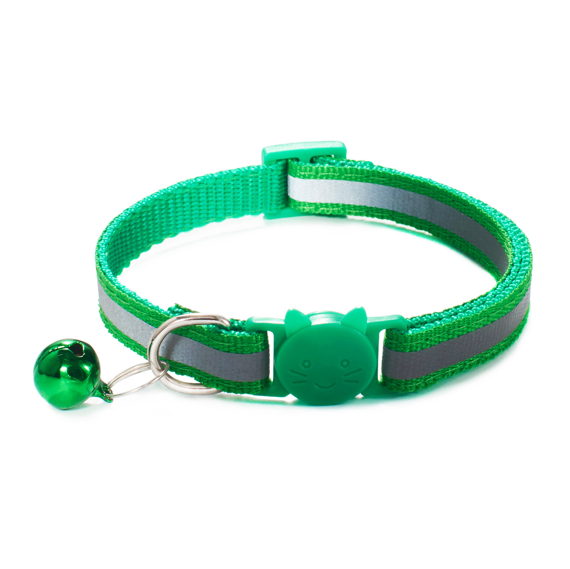 1.0 Colorful Reflective Cat Head Safety Clasp Collar Cat Collar Pet Cat Bell — image 5