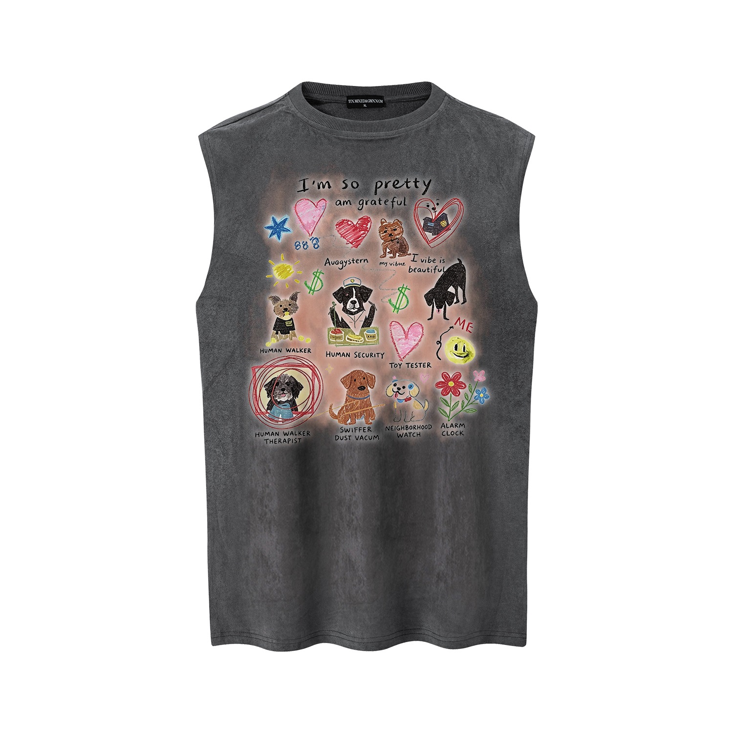 Graffiti dog print vest — image 7
