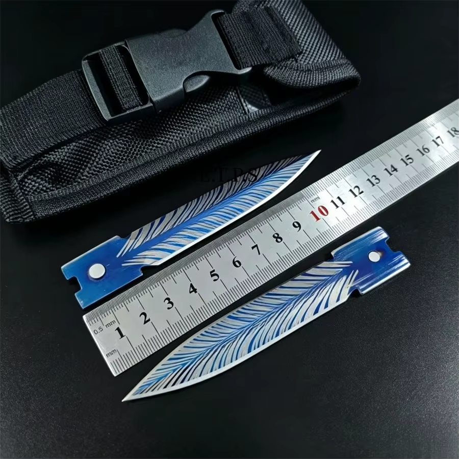 Blue Troodon Knife Outdoor Hunting Survival Tool Multifunctional Pocket Folding Knives with Nylon Sheath — image 2