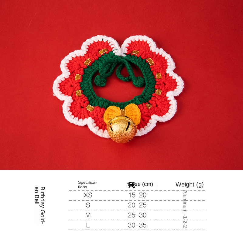 Christmas pet collars decorations handmade knitted cat collars scarves pet supplies — image 6