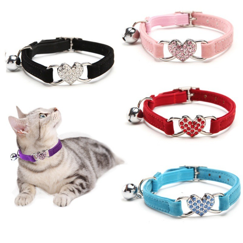 Accesorios para Mascotas: Collar de Gato con Campana de Diamante Color Flocado — imagen 2