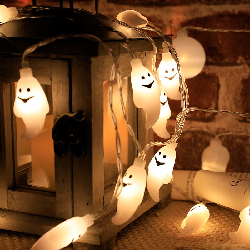 1.5m 10Led Halloween Pumpkin Ghost Skeletons Bat Spider Led Light String Festival Home Bar Party Decor Halloween Ornament — image 5