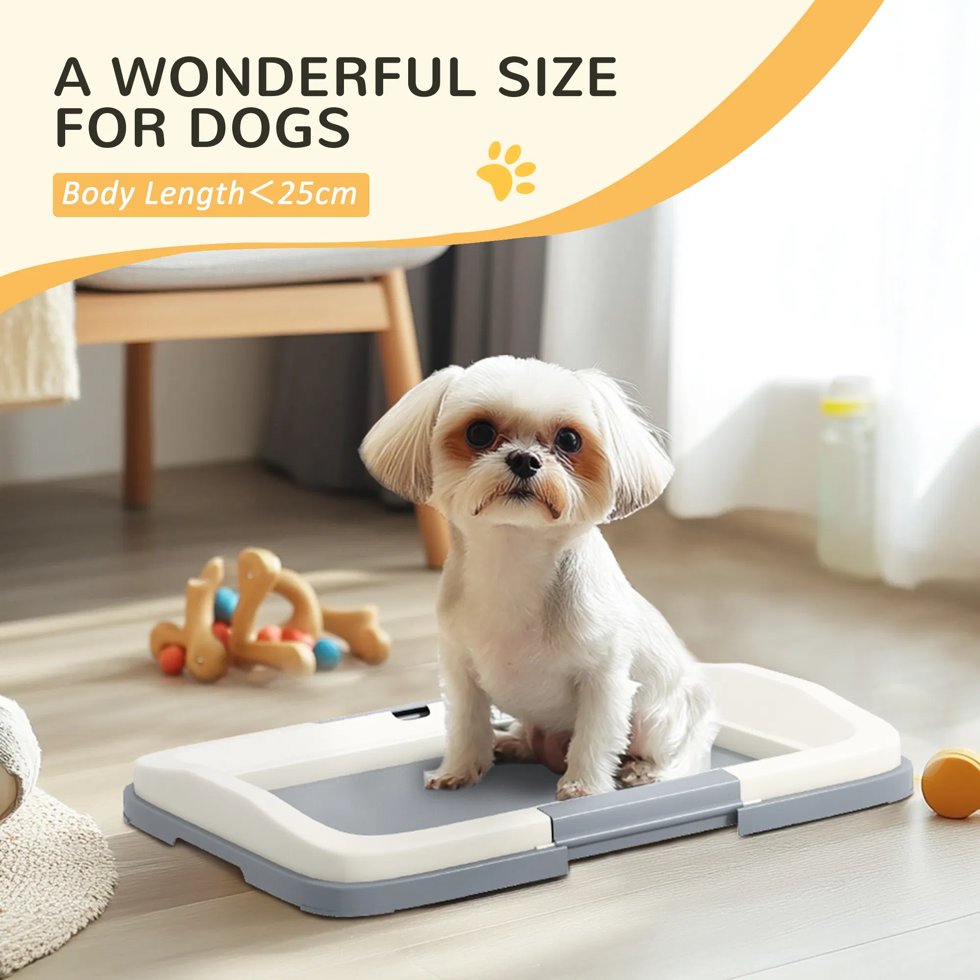 18" x 13" Pee Pad Holder, Dog Potty Tray for Indoor Outdoor, Easy to Clean Dog Training Toilet Pee Pad Tray, Grey — image 4
