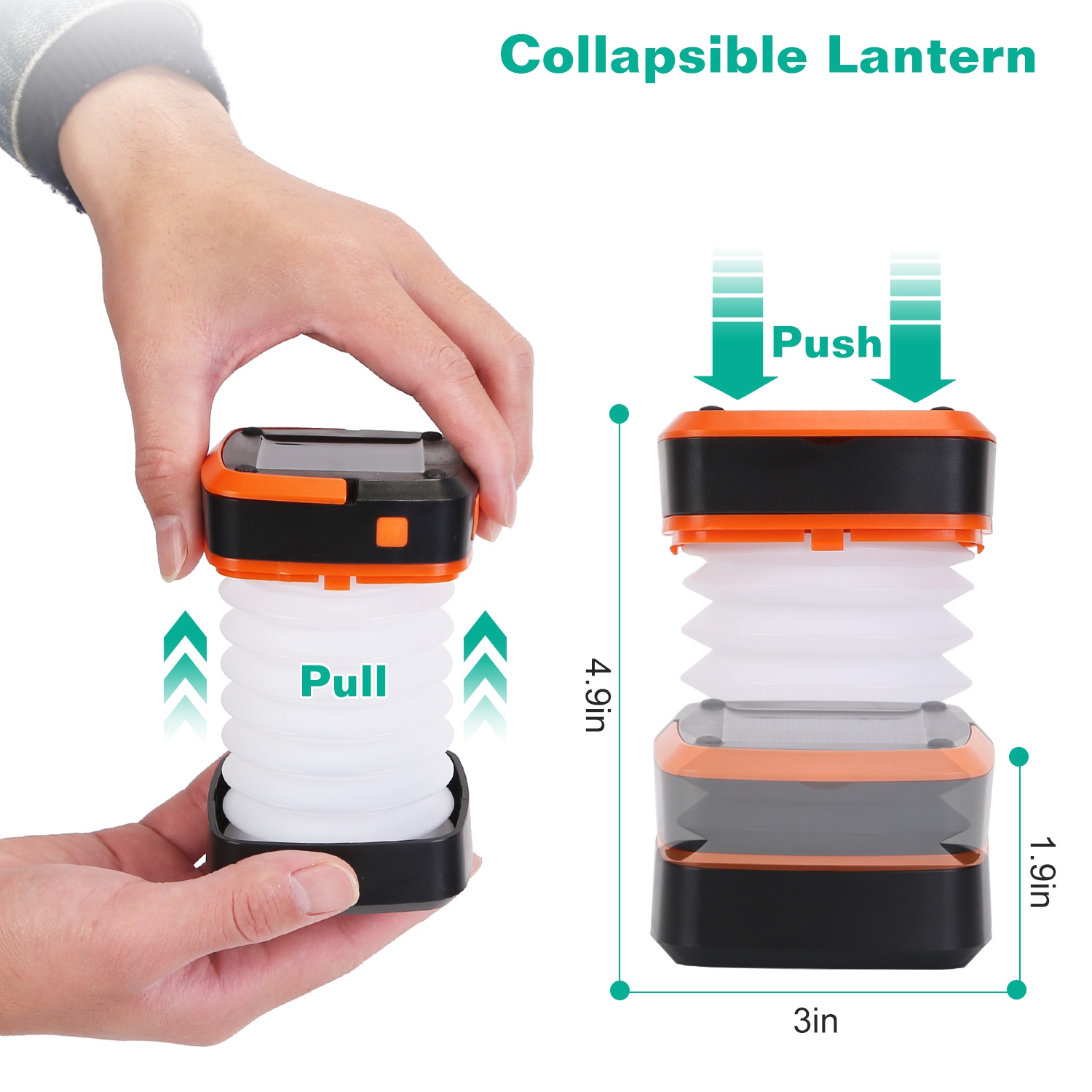Solar Camping Lantern LED Collapsible Tent Lamp USB Rechargeable Portable Emergency Camping Light For Hiking Fishing Outdoor — image 3