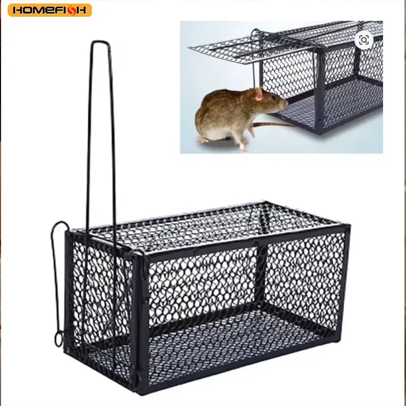 Self-locking Smart Iron Net Mouse Trap Safe Household Rodent Trap Metal Reusable Humane Mouse Trap Suitable for Indoor and Outdo