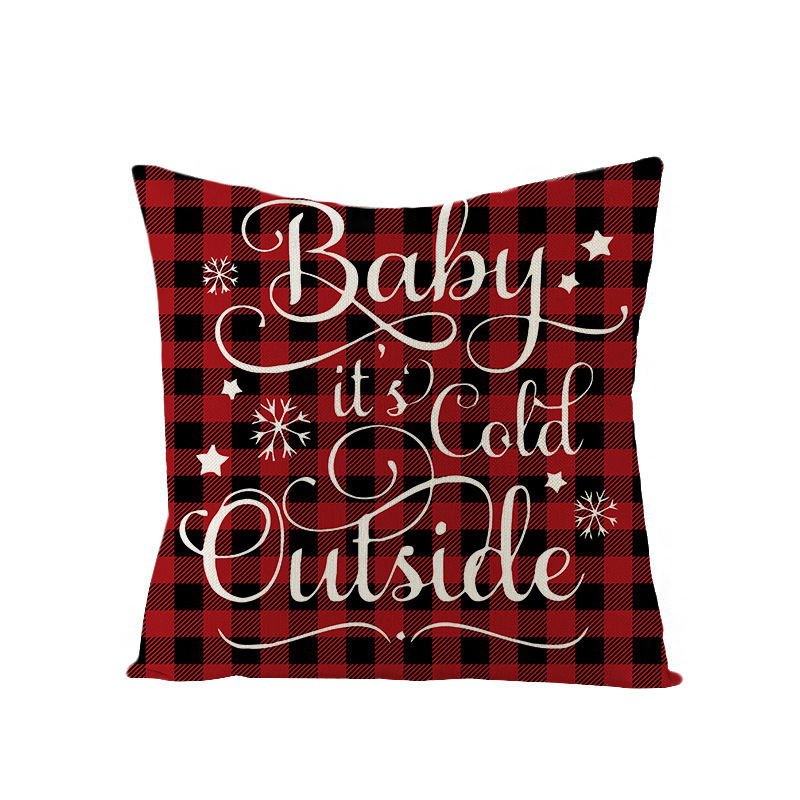 Christmas Pillow with Red Letter Elk Printed Cushion Cover and Linen Pillow Cover — image 15