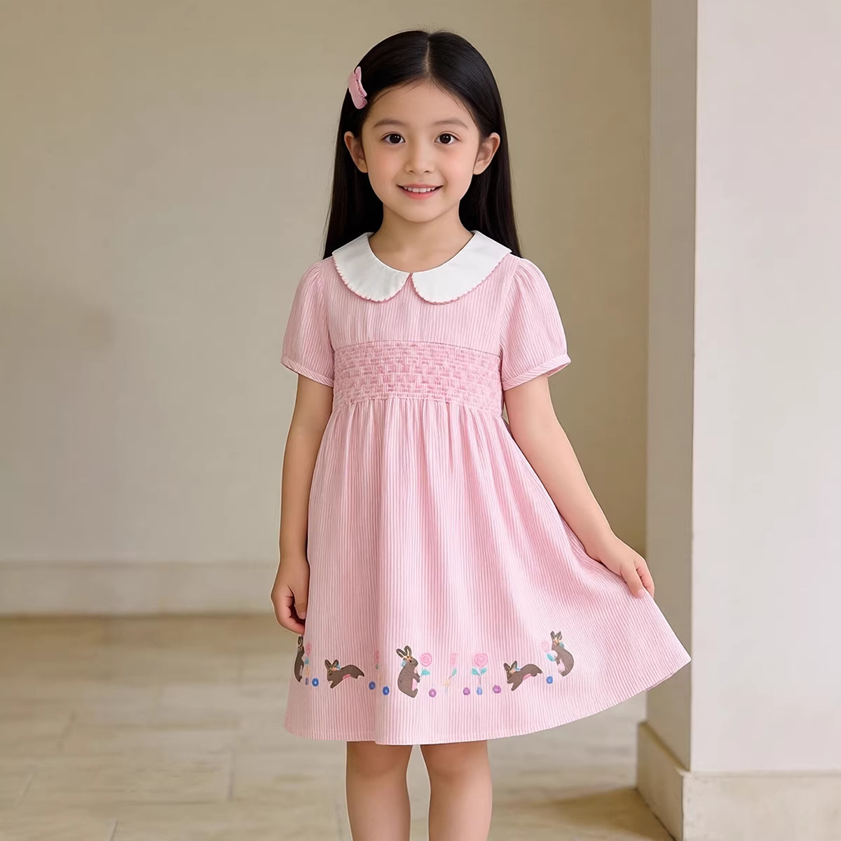 Vestido de Niña con Estampado de Conejo - Transpirable — imagen 3