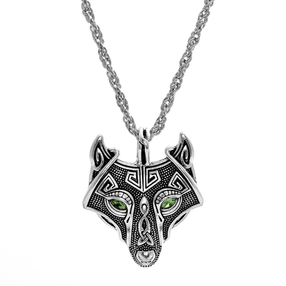 Cuello Vikingo para Hombres con Cabeza de Lobo Pendiente — imagen 4