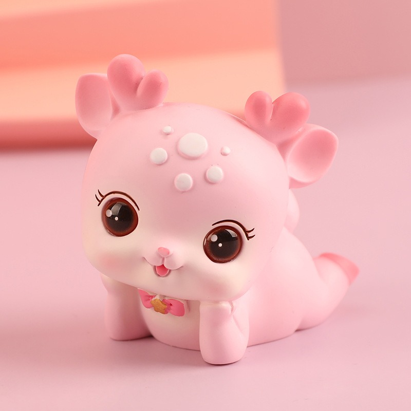 Beginner's Little Cute Resin Deer Decoration Girl's Heart Creative Home Decoration Student Gift Car Decoration Deer — image 4