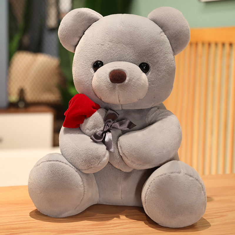Nuevo Osito de Peluche Abrazable con Rosas 23-45cm, Almohada de Peluche Relleno, Muñeco de Animal Suave, Bonito Regalo de Cumpleaños para Novia, San Valentín — imagen 2