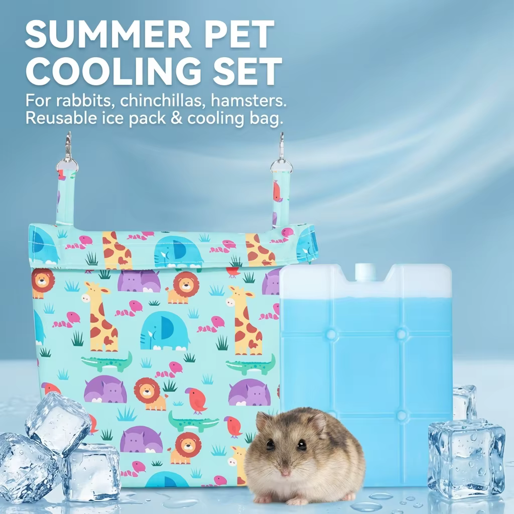 Small Pet Cooling Pad Gel Mat Summer Heat Relief Reusable Frozen Cool Surface with Ice Pack for Rabbits Hamsters Chinchillas — image 2