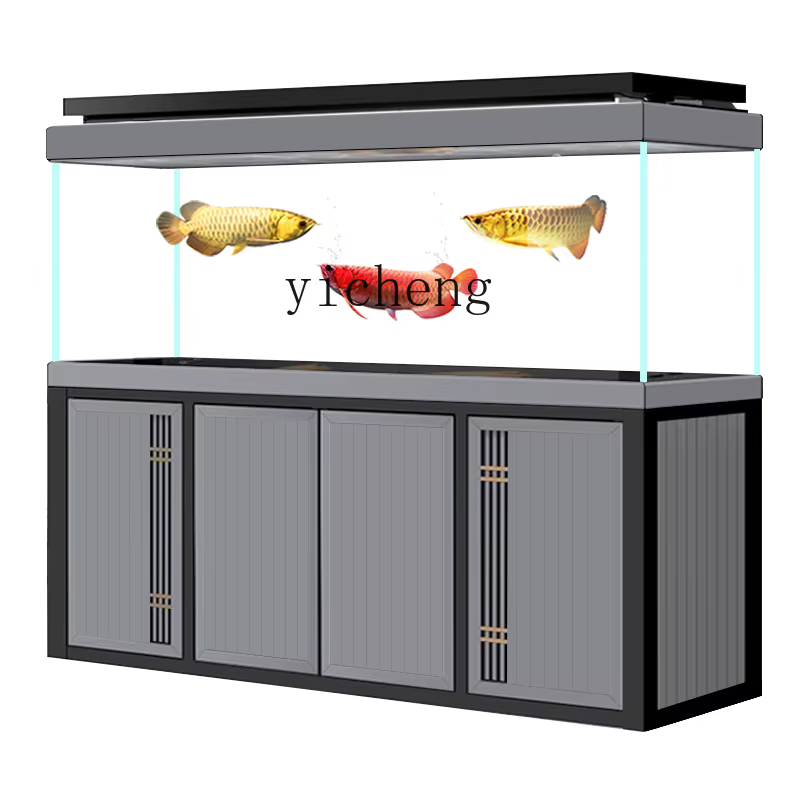 X8 arowana tank aquarium bottom filter living room large floor-to-ceiling household water-free ultra-white tank — image 5