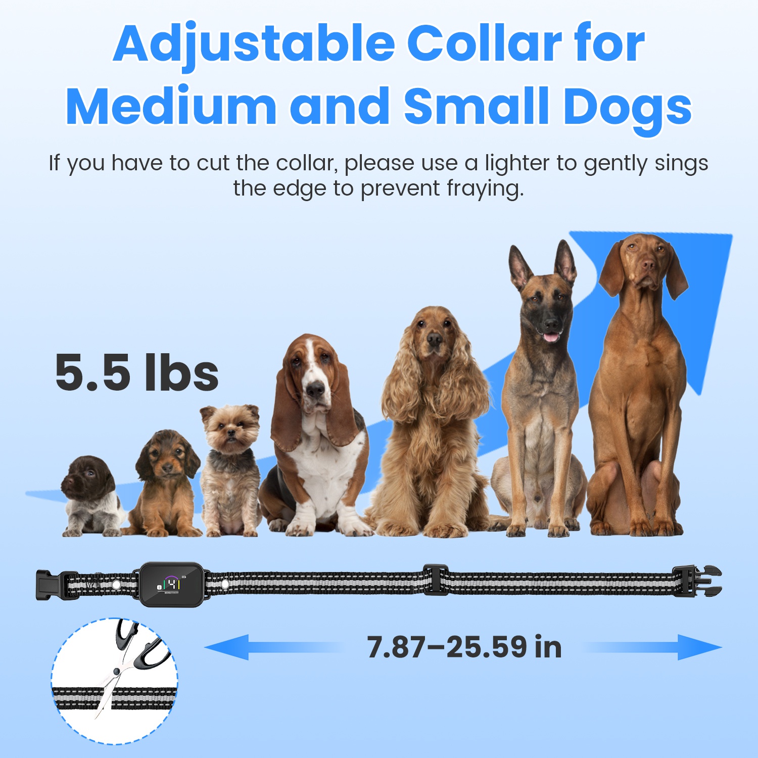 Collar Antiladridos y de Descarga 2 en 1 para Perros Collar de Entrenamiento con Control Remoto Recargable Impermeable IP68 con 3 Canales para Perros Medianos y Pequeños — imagen 11