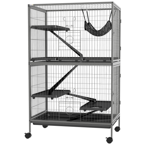 Jaula para Animales Pequeños de 5 Niveles, Jaula para Hurones, Jaula Grande para Chinchillas con Accesorios de Hamaca y Alambres Resistentes — imagen 2