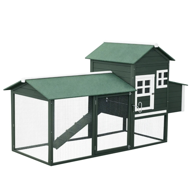 Casa de Pollos en Madera, Gallinero Exterior con Corral, Caja para Ponedoras, Teja de Asfalto, Plato Desmontable, Varios Paquetes Envíados. Por Favor Preste Atención a las Dimensiones y el Peso en los Detalles — imagen 9