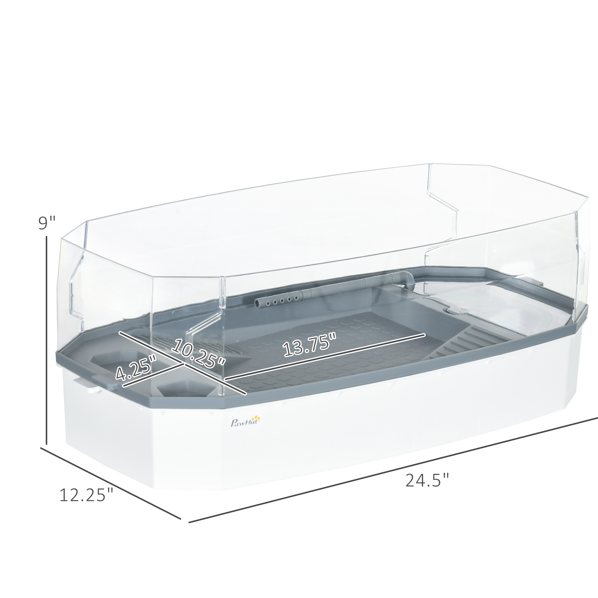 Turtle Tank Kit, Turtle Aquarium with Basking Platform, Water Pump, Filter Layer Design, Full View Visually Reptile Habitat, Easy to Clean and Change Water, Multi Functional Area — image 7