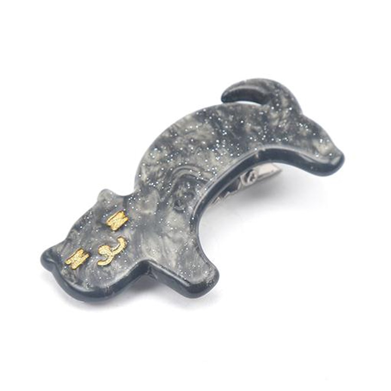 Women Animals Hair Accessories Solid Color Cartoon Cat Hairpins Jewelry Acrylic Buckbill Hair Clip Headwear — image 6