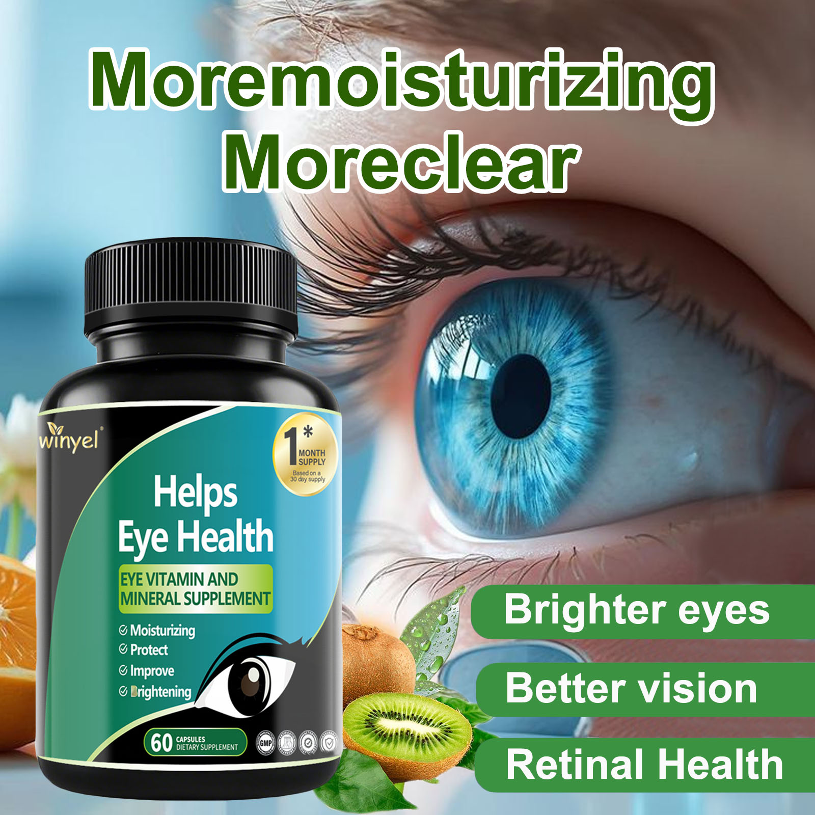 Lutein Eye Supplement - Vitamins, 30-Day Supply For Vision Clarity & Blue Light Protection, Retinal Health For Youngsters & Adults — image 9