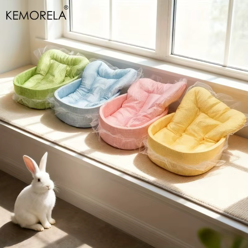 Soft Cute Bunny Princess Nest - Fluffy Rabbit Bed with Lace Edges, Cozy Plush Bedding for Small Pets, Hamsters, Guinea Pigs — image 4