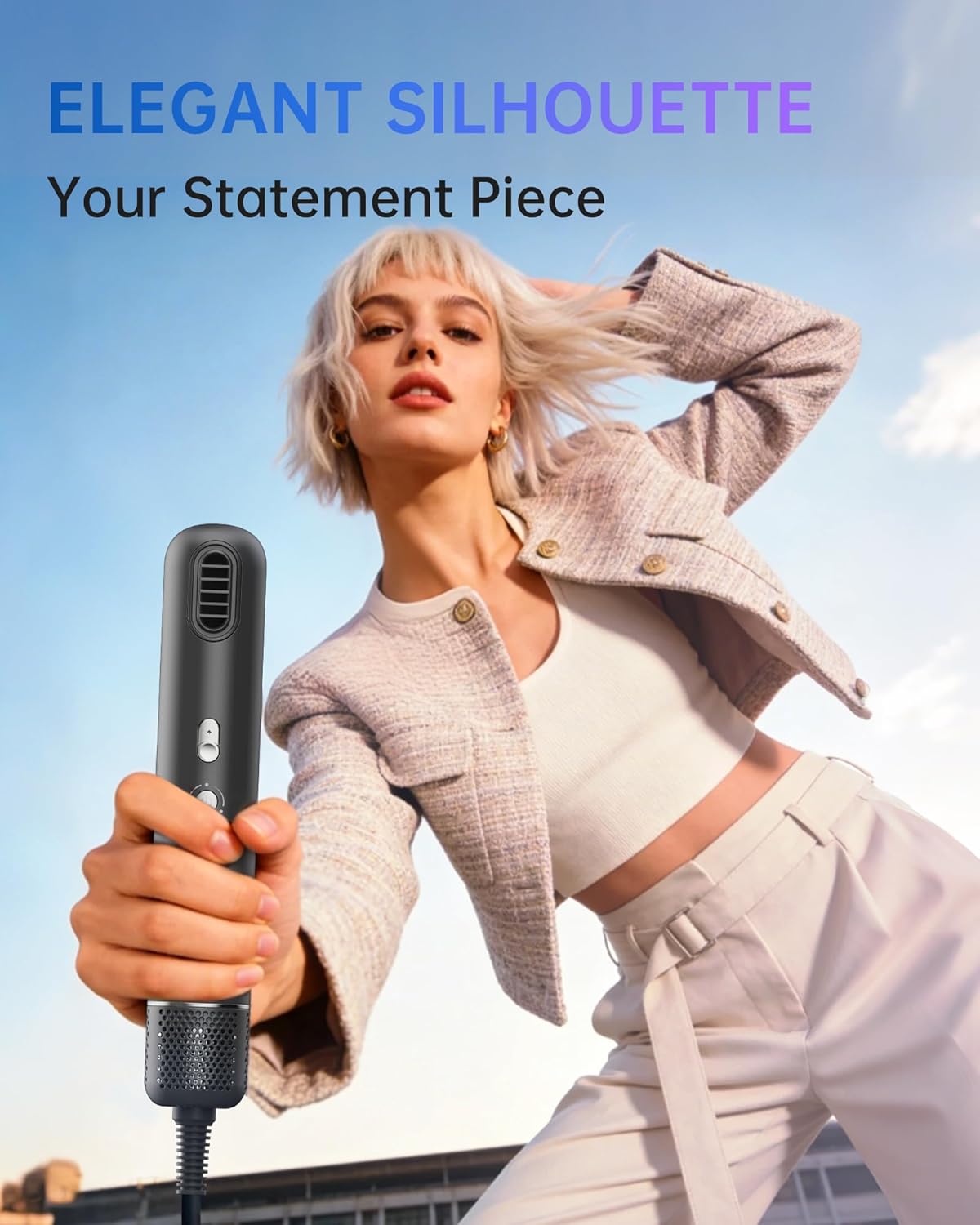 Secador de Cabello Mini - Tamaño Portátil para Viajes, 110.000 RPM para Secado Rápido, 1 Milardo de Iones para Suavizar, 0,55 lb Ligero, Secador Silencioso para Viajes Gimnasio Niños Mujeres Hombres — imagen 2