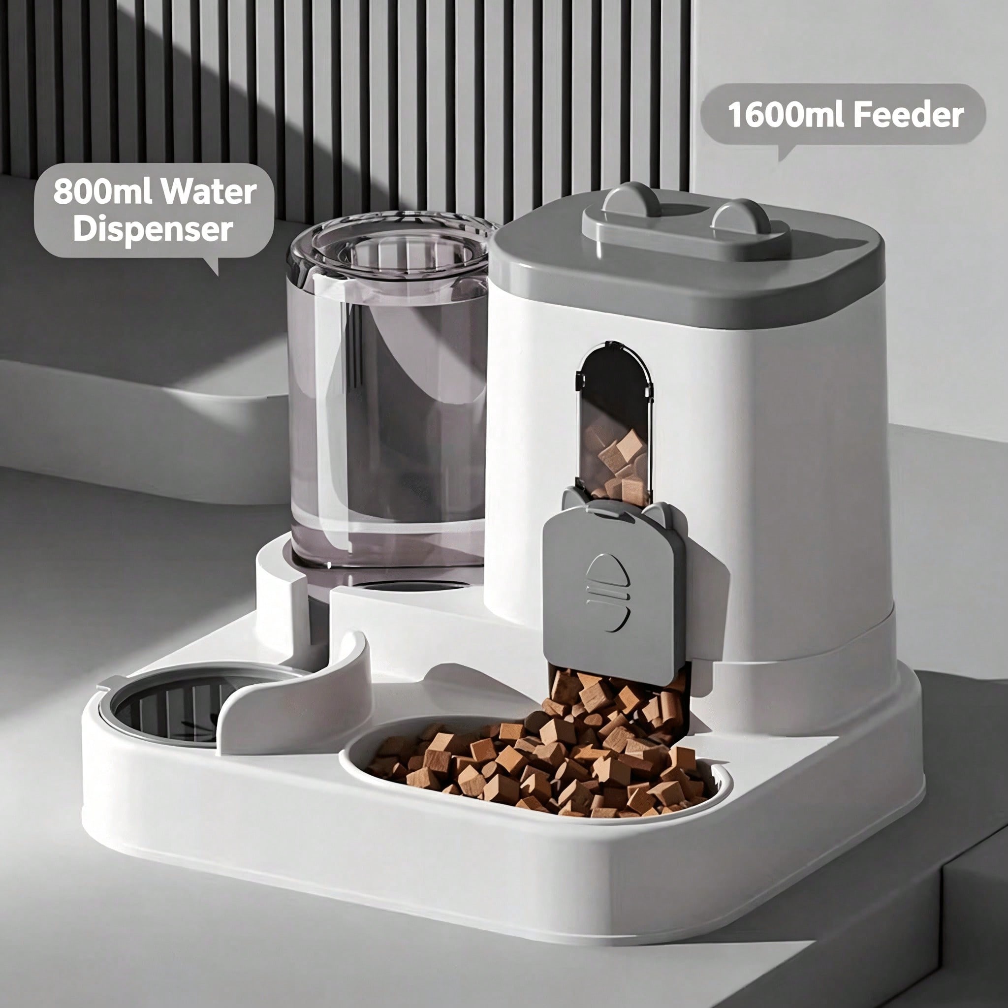4 Colors Gravity Pet Feeder Water Dispenser Cute Cat Shaped Automatic Food Water Bowl Large Capacity Detachable Stable Anti Slip Base Feeding Supplies For Cats Puppies Small Animals Home Indoor Use — image 3