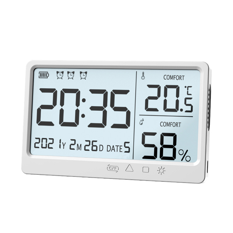 Reloj de alarma electrónico con medidor de temperatura y humedad preciso con alarmas — imagen 5