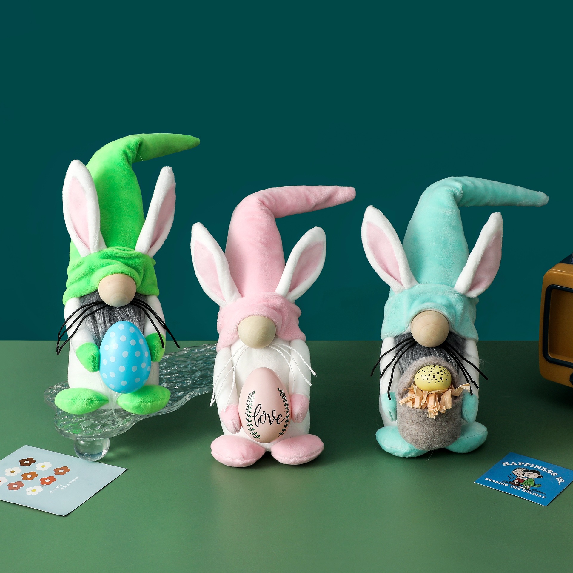 Conejito de Pascua con Huevo de Pascua Figura de Muñeca sin Rostro Gnomo Enano Decoración de Festival — imagen 1