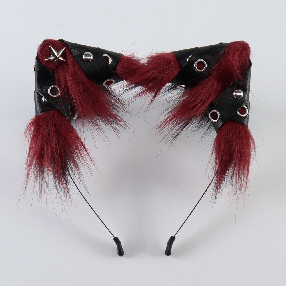 Auriculares de Orejas de Animal Punk Estilo de Cuero para Fiesta de Halloween — imagen 5