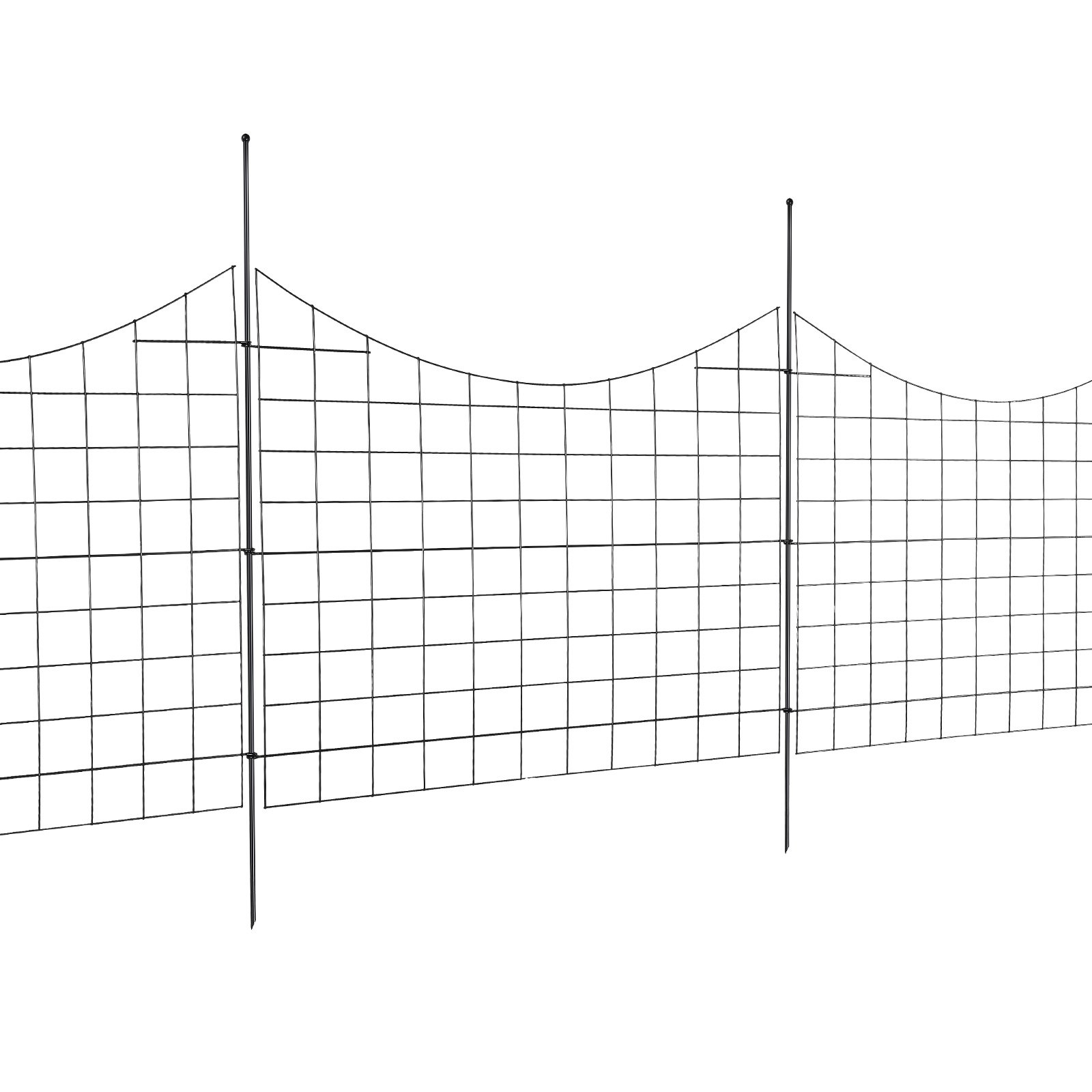 Valla de Jardín, 36.6" x 29.5" Barrera para Animales con Espinas Subterráneas, Decorativa y Resistente al Perro, 2.5 pulgadas de separación entre espigones, 5 unidades — imagen 2