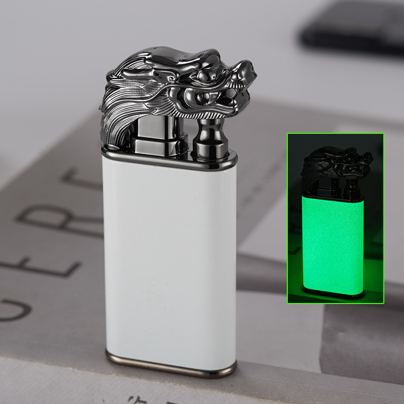 Creative Blue Flame Lighter Dolphin Dragon Tiger Double Fire Metal Winproof Lighter Inflatable Lighter — image 16