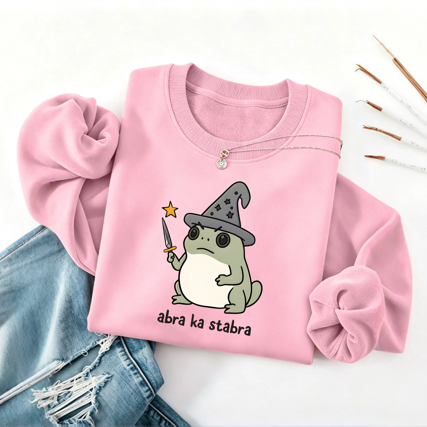 Frog printed fleece hoodie — image 5