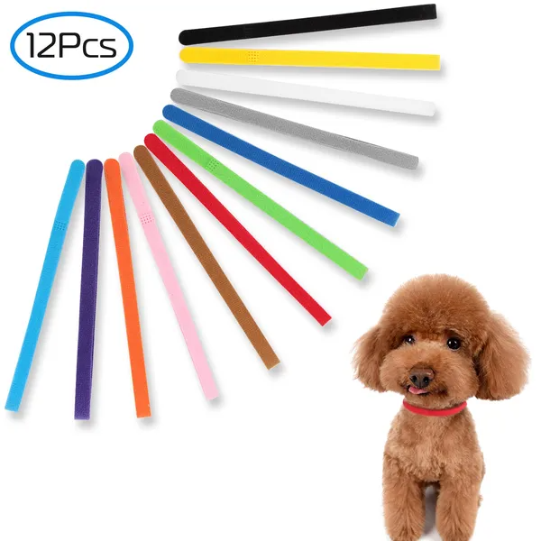 Collares de Identificación para Cachorros en 12 Colores, Bandas de Identificación para Mascotas Ajustables de Doble Cara — imagen 1