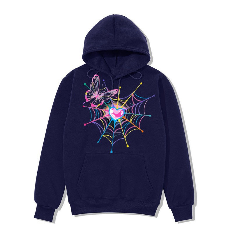 Dark Gothic Streetwear Hoodie for Men and Women, Large Size Spider Web Pattern Zipper Sweatshirt — image 14
