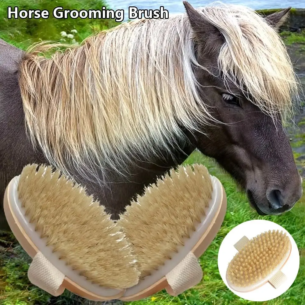 Nueva Llana para Desprender el Pelaje del Caballo Limpia y Desenreda con Cepillo de Caballo Manual de Madera — imagen 1