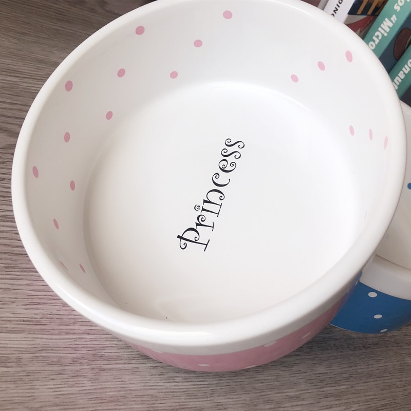 Pet Dog Beautiful Ceramics Pink Blue Dot Pattern Bowl Dog Cat Drinking Eating FeederS BW761 — image 5