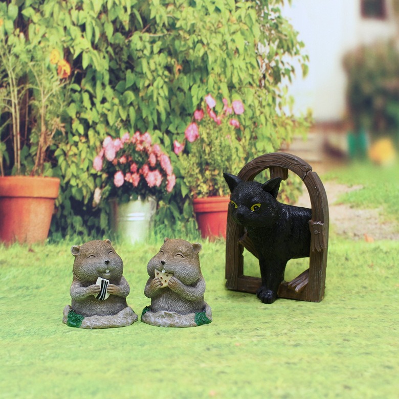 Resin Crafts Cat and Gopher Decoration Outdoor Courtyard Landscape Garden Decoration — image 6
