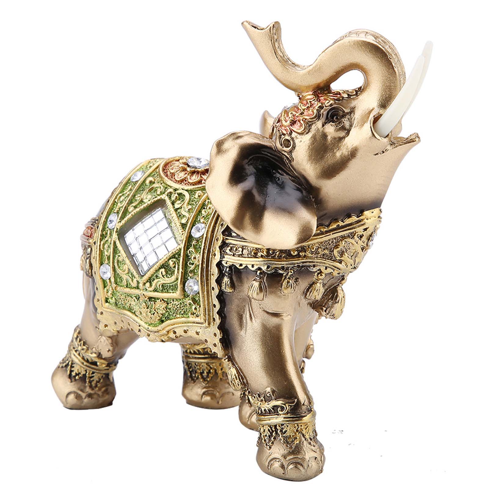 Estatua de Elefante Feng Shui Verde para Decoración con Suerte y Riqueza — imagen 2